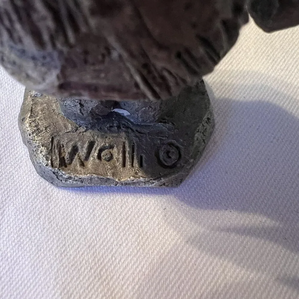 Walli Ortman Hudson Pewter Winter Mitten Cap Snow‎ Day Boy Girl 4.5” Figurine